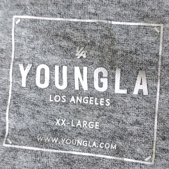 YoungLA Ultimate Hybrid T-Shirt 2X Gray Gym Running Streetwear Athletic L/S Top - Picture 7 of 9
